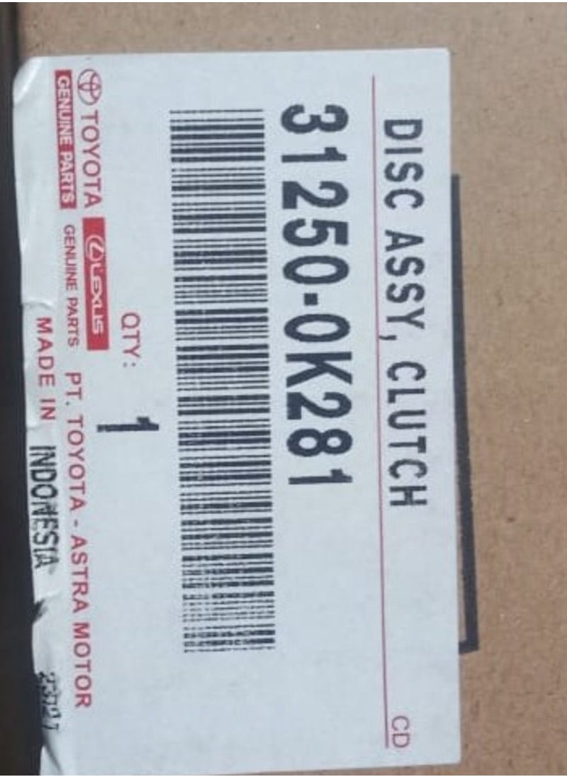 TOYOTA Genuine Toyota Clutch Disc Assy 31250-0K281 