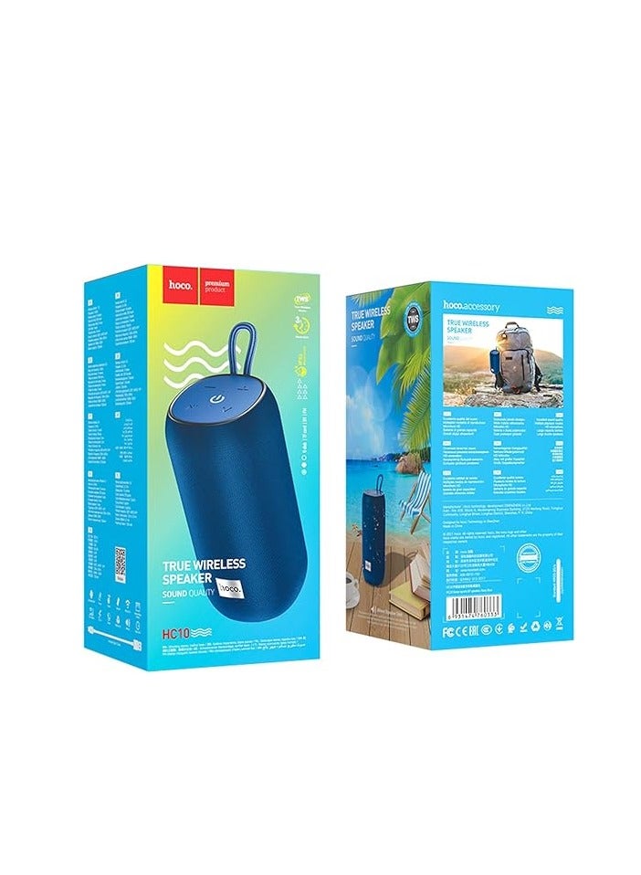 Hoco Sonar Sports Wireless Speaker, Bluetooth V5.0, Battery Capacity: 1200mAh, Music Time Up To: 3 Hours, Support Bluetooth, FM, TF card, U disk, TWS - Navy Blue - Image 4