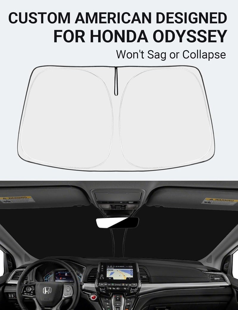 Proadsy Budget friendly premium quality Proadsy Front Windshield Sun Shade Foldable Sunshade Protector Custom Fit 2022 2021 2020 2019 2018 Honda Odyssey LX EX EX-L Touring Elite Accessories 2022 Upgrade All condition fit - Image 2