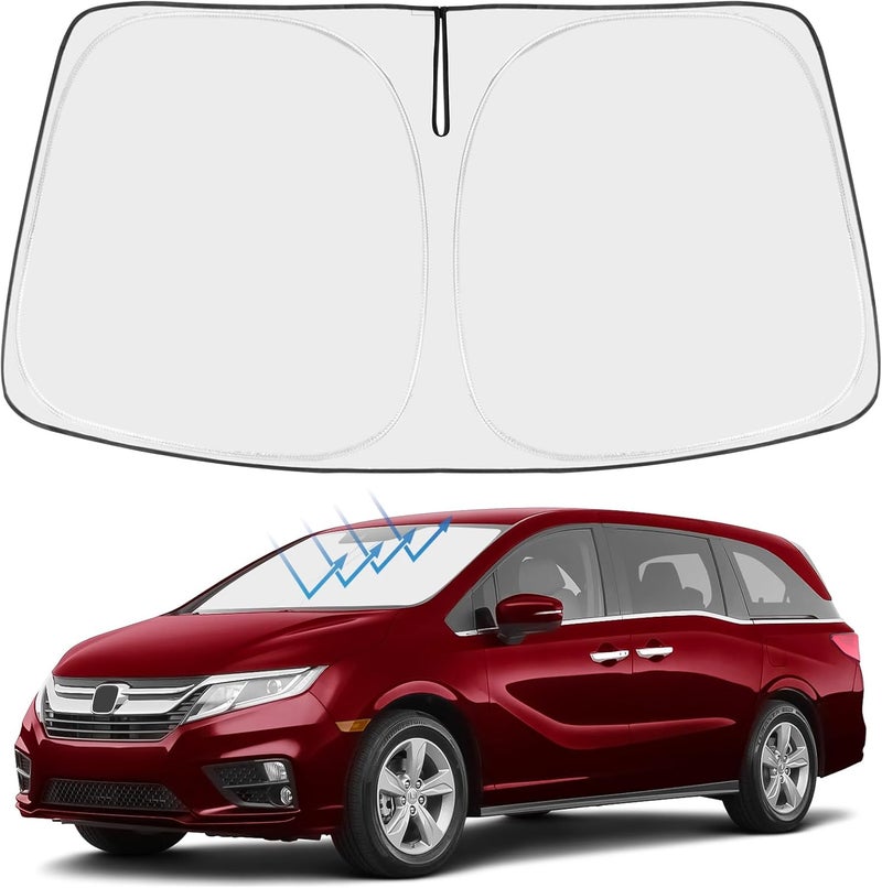 Proadsy Budget friendly premium quality Proadsy Front Windshield Sun Shade Foldable Sunshade Protector Custom Fit 2022 2021 2020 2019 2018 Honda Odyssey LX EX EX-L Touring Elite Accessories 2022 Upgrade All condition fit - Image 1
