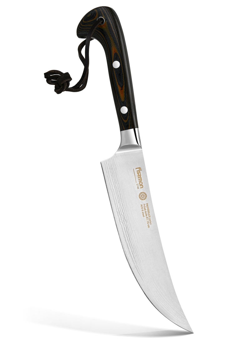Fissman سكين باتيشاه 6 بوصة (فولاذ AUS-8)، سكين أوزبكي، رائعة للتقطيع، والقطع، وتحضير اللحوم، والخضروات، والخبز - Image 1