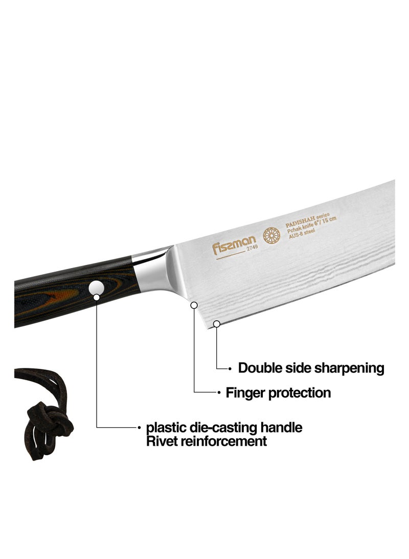 Fissman سكين باتيشاه 6 بوصة (فولاذ AUS-8)، سكين أوزبكي، رائعة للتقطيع، والقطع، وتحضير اللحوم، والخضروات، والخبز - Image 2