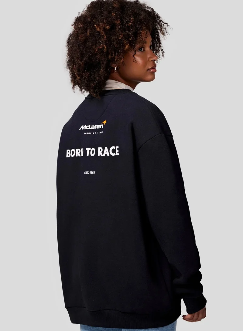مكلارين Mclaren Unisex Born To Race Oversized Sweatshirt