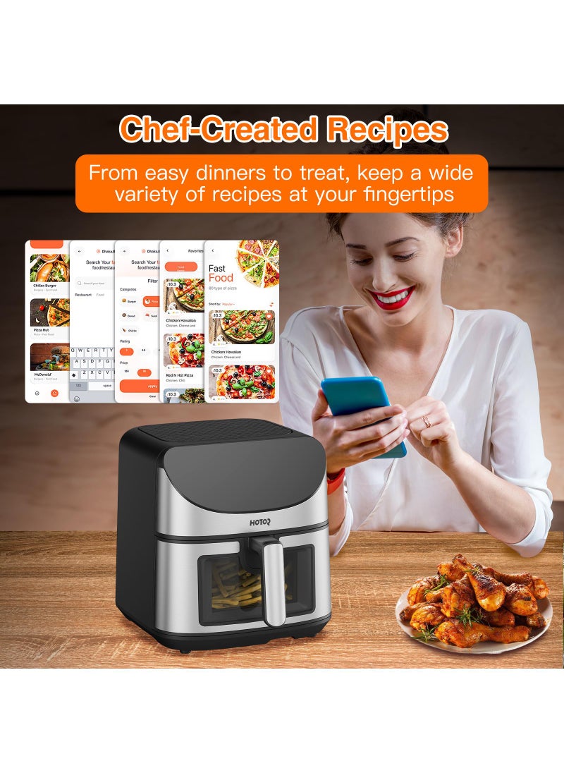 Air Fryer with 8L Capacity, Rapid Air Convection Technology, Digital Temperature Control, with Clear Window and Light (Silver) - pzsku/Z7C81C936BFA684793404Z/45/_/1735896485/a5e509f4-80f9-42c0-b817-39d7f78bd6a7