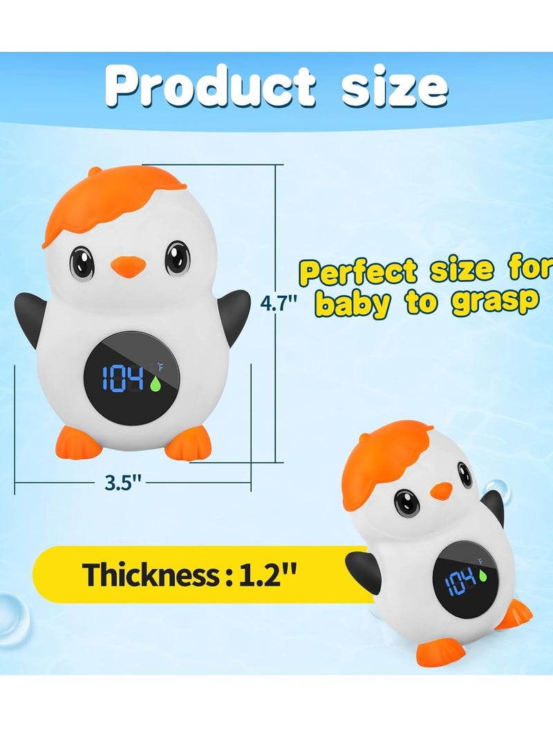 Baby Bath Thermometer, with LED Display and Temperature Warning,Kids' Bathroom Safety Products,Bath Thermometer for Infants, Newborn Bath Safety Toy Thermometer (Penguin)  - Image 3
