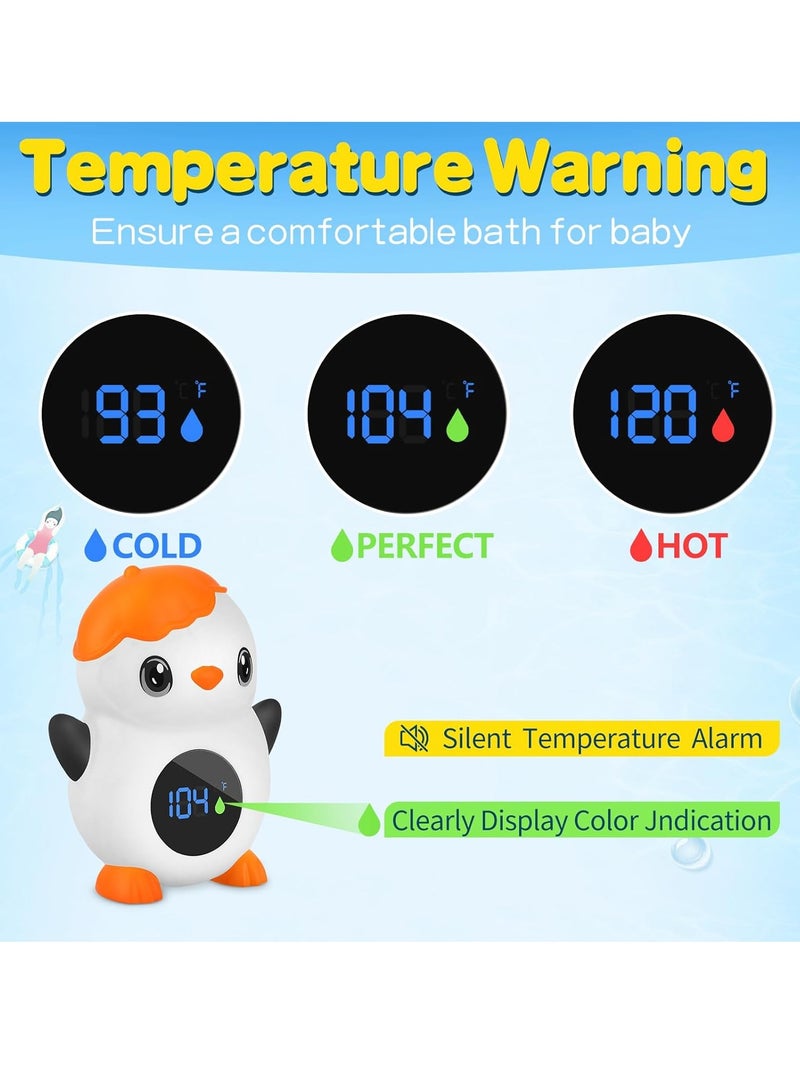 Baby Bath Thermometer, with LED Display and Temperature Warning,Kids' Bathroom Safety Products,Bath Thermometer for Infants, Newborn Bath Safety Toy Thermometer (Penguin)  - Image 5