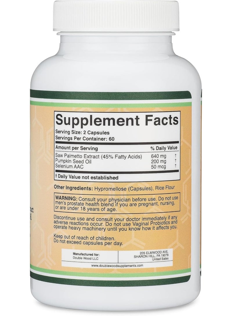مكمل الخشب المزدوج - مكمل لدعم البروستاتا لصحة الرجال (120 كبسولة) - Image 2