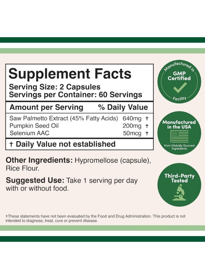 مكمل الخشب المزدوج - مكمل لدعم البروستاتا لصحة الرجال (120 كبسولة) - Image 3