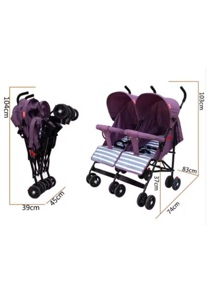 Generic - VIP STARS Small Light Weight Twin Stroller Foldable, 1 Piece Assorted - Image 1