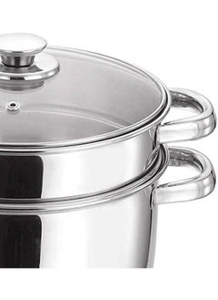 VINOD Vcs026 Stainless Steel 2 Tier Steamer With Glass Lid 20 Cm Silver  - Image 3