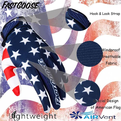 FASTGOOSE Motorcycle Gloves Breathable Lightweight OffRoad Gloves for Men Women ATV BMX MTB Racing BlueWhite Large - Image 3