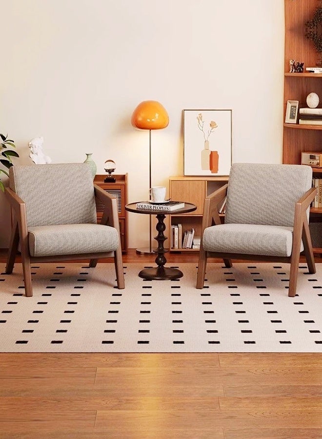 fashionhome Multipurpose Use Mid Century Design Leisure Sofa Chair Durable Solid Wood Recliner Sofa Upholstered Armchair Comfortable Reading Chair Lounge Side Chair for Living Room Bedroom 63x83x77 cm - Image 3