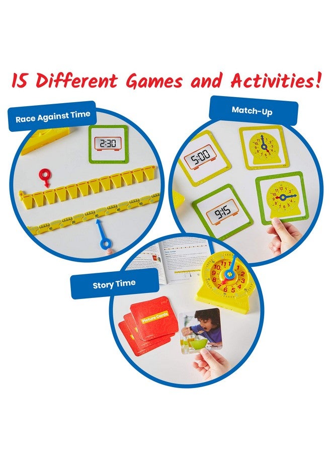 hand2mind Hand2Mind Telling Time Basics Center Kit - Learn to Tell Time Activity Set with Analog Classroom Clock for Kids - Image 2