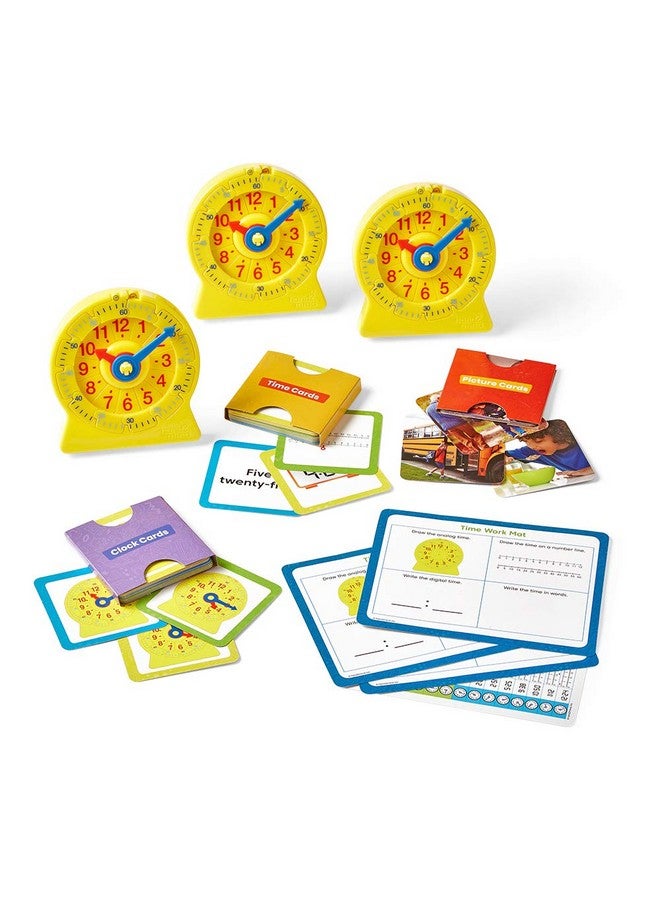 hand2mind Hand2Mind Telling Time Basics Center Kit - Learn to Tell Time Activity Set with Analog Classroom Clock for Kids - Image 5