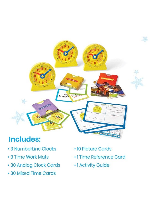 hand2mind Hand2Mind Telling Time Basics Center Kit - Learn to Tell Time Activity Set with Analog Classroom Clock for Kids - Image 3