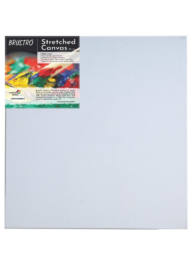 Brustro Artists Stretched Cotton Canvas 12"X12" | Medium Grain, Oil Painting, Strudy, Zero Percolation, Acrylic, Ideal for Fine Art Students, Professionals. - Image 1
