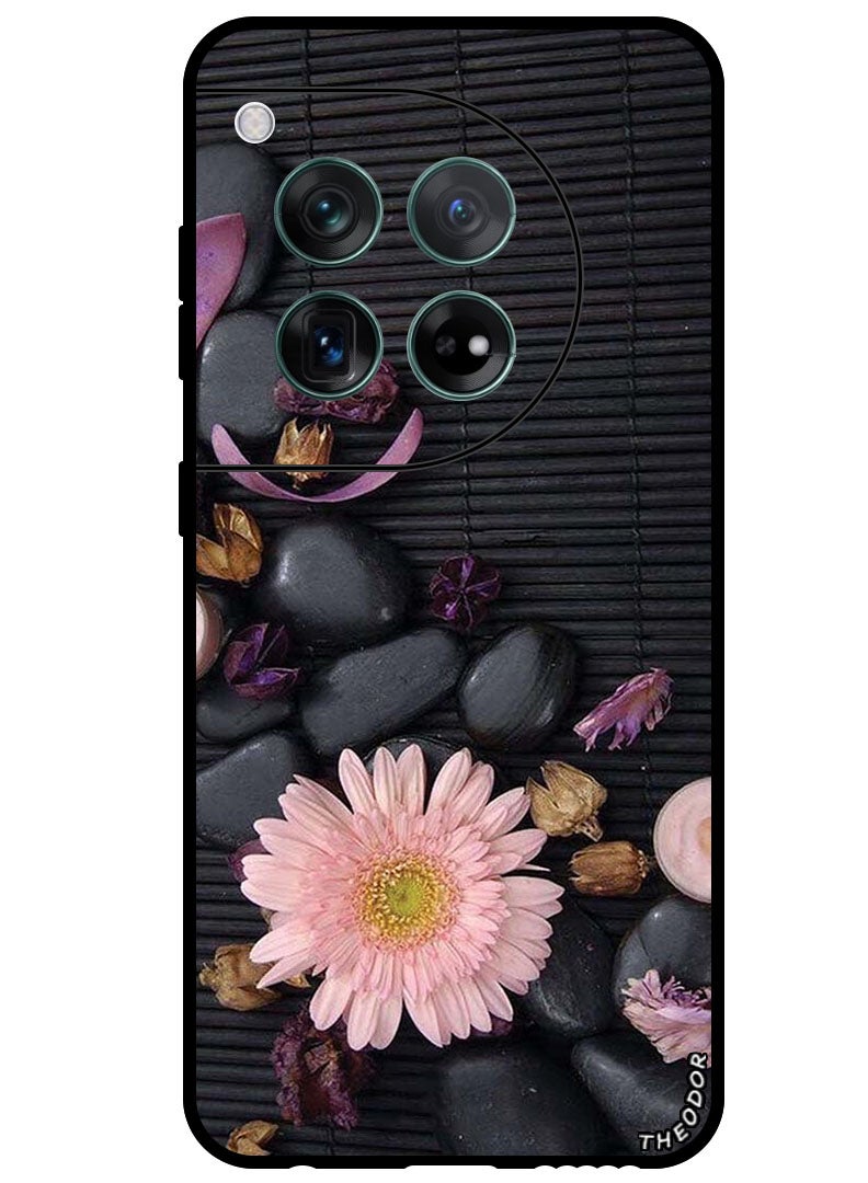 Theodor Protective Case Anti Scratch Shock Proof Bumper Cover For OnePlus 12 Flowers & Stones - Image 1