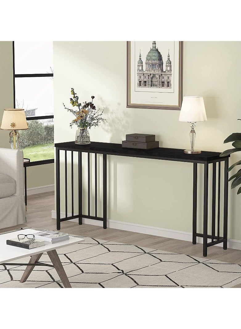 Home Gallery Extra Long Entryway console Table 180x90x35 Black - Image 1