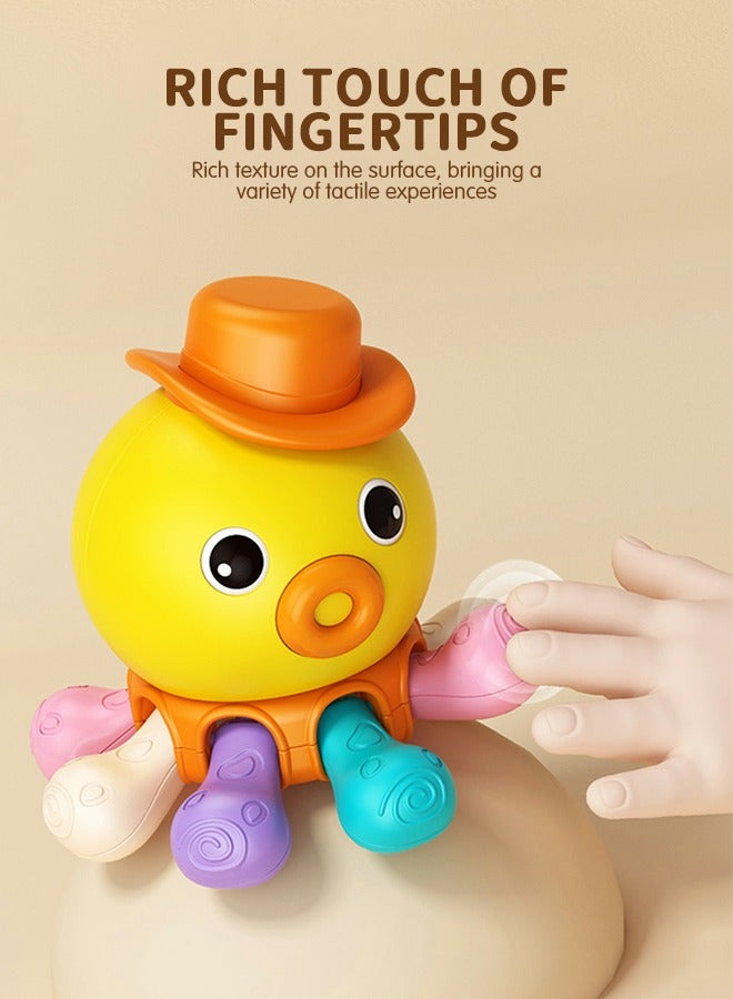 GROIC Infant Sensory Toys Baby Montessori Teething Toys, Early Educational Learning Toys Grab Spinner Rattle Motor Skills Activity with Music Fingers Octopus Puzzle Press Toys - Image 3