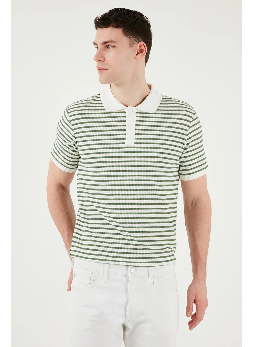 بوراتي Cotton Regular Fit Striped Polo Neck T Shirt Men's Polo Neck T Shirt 5903009