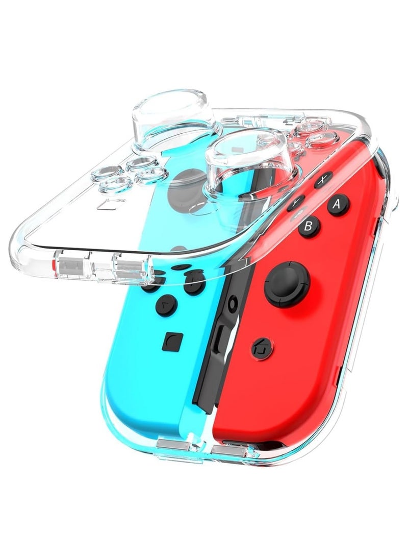 general Switch Joy-con Storage Case, Dustproof Transparent Protective Case for Nintendo Switch OLED Joy-Con with Lid, Portable Joy-con Travel Case with Magnetic Lock and Scratch Resistant Silicone Pad - Image 1
