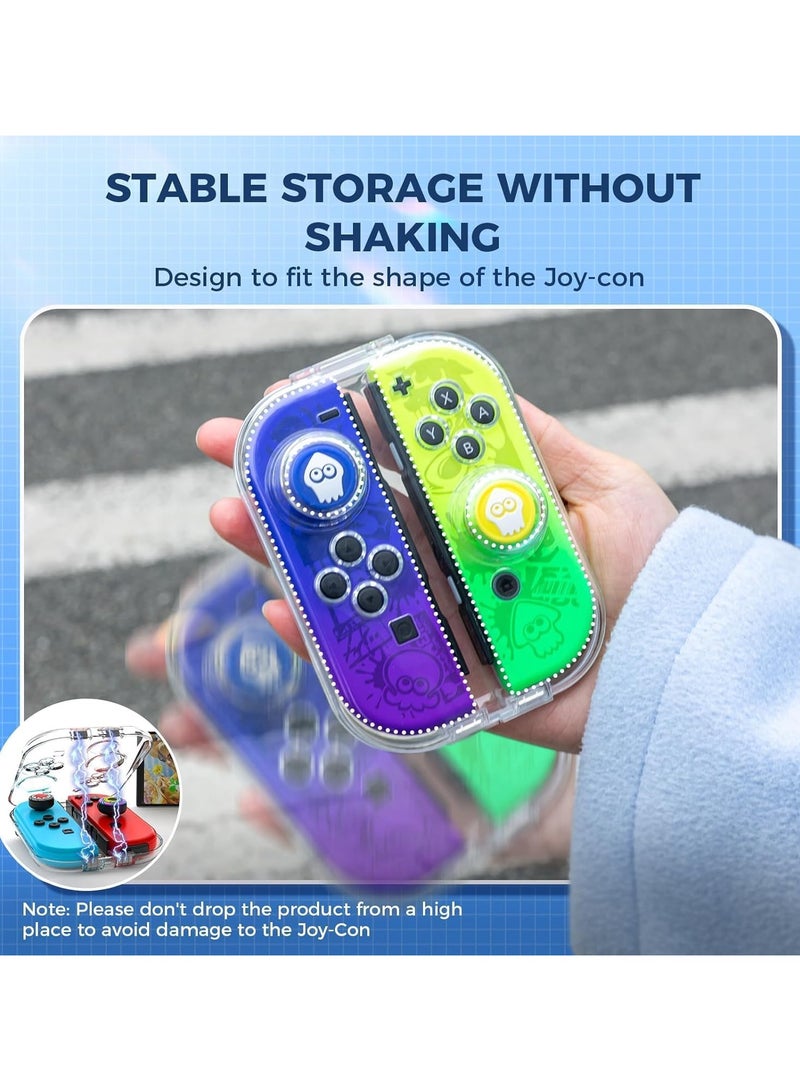 general Switch Joy-con Storage Case, Dustproof Transparent Protective Case for Nintendo Switch OLED Joy-Con with Lid, Portable Joy-con Travel Case with Magnetic Lock and Scratch Resistant Silicone Pad - Image 5
