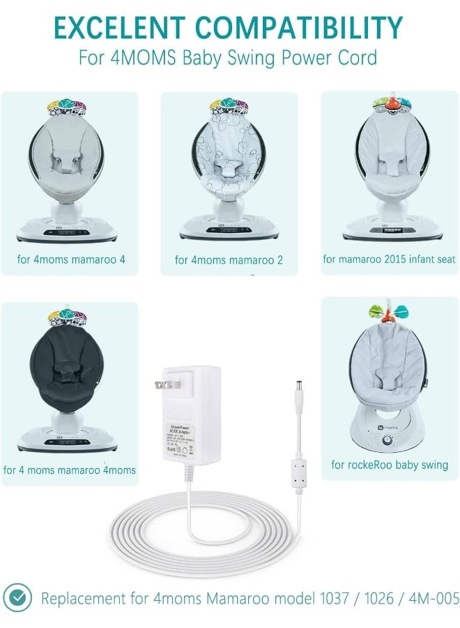 AlloverPower AlloverPower 12V 3A Power Cord Charger for 4moms mamaRoo 2/4, for Rockaroo Baby Swing, for mamaroo 2015 Infant Seat Bouncer Replacement AC Adapter  - Image 3