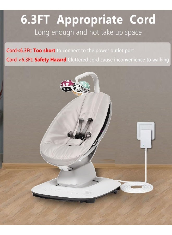 AlloverPower AlloverPower 12V 3A Power Cord Charger for 4moms mamaRoo 2/4, for Rockaroo Baby Swing, for mamaroo 2015 Infant Seat Bouncer Replacement AC Adapter  - Image 2