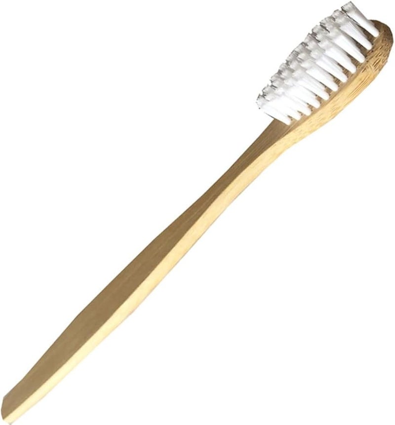 4pcs Natural Handle Toothbrushes For Adults Ergonomic Design Soft Bristles White - Image 3