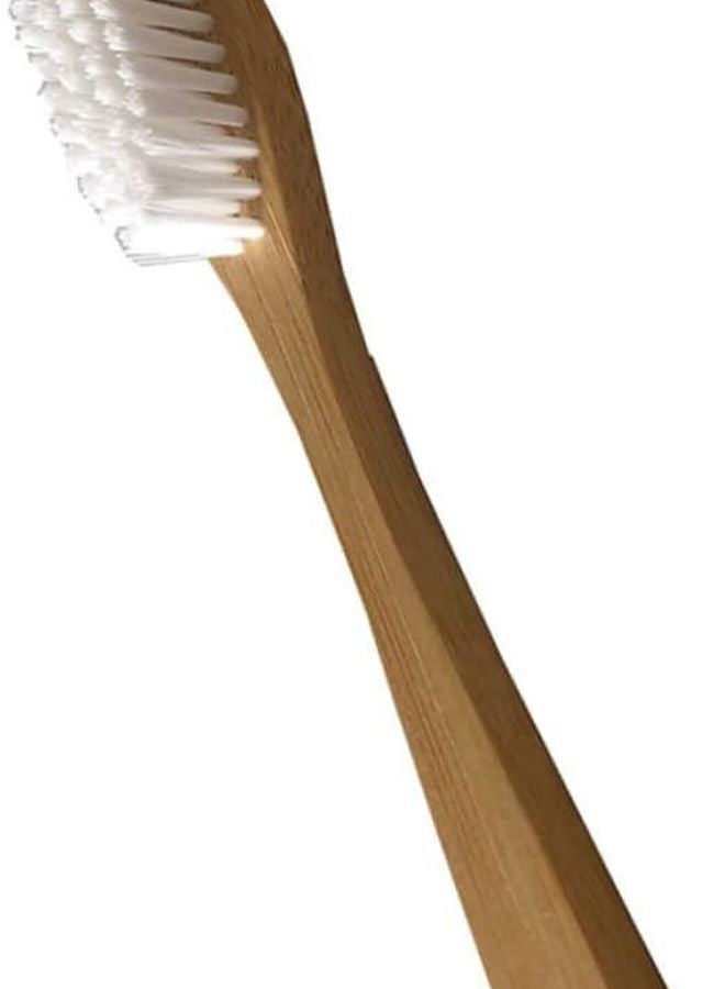 4pcs Natural Handle Toothbrushes For Adults Ergonomic Design Soft Bristles White - Image 5