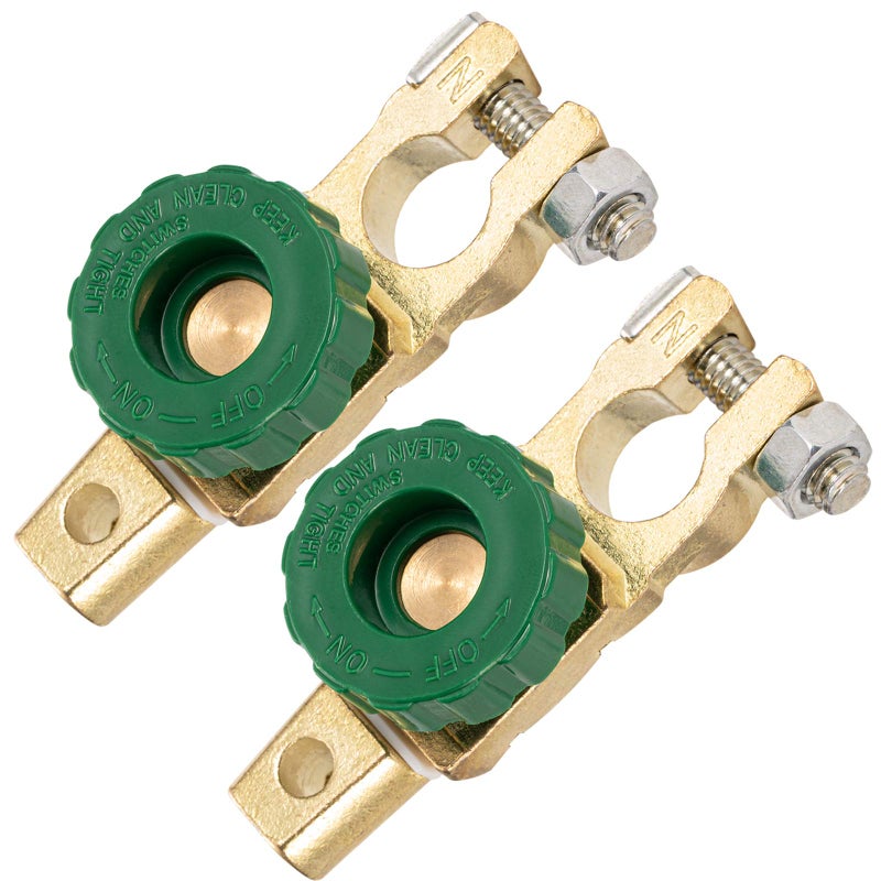 CZC AUTO Battery Quick Disconnect Switch Top Post CutShut Off Battery Master Isolator Switch for Boat Car Truck RV Camper Tractor Vehicles 2 Pack