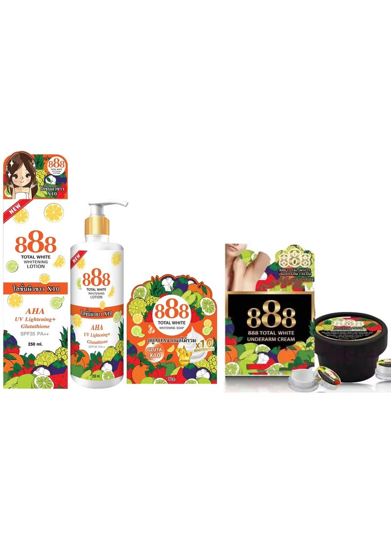 Whitening Lotion, Underarm Whitening Cream and Total White Glutathione Whitening Soap