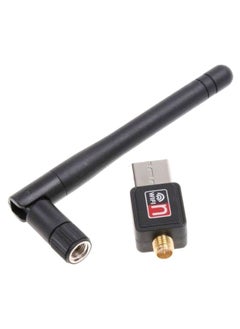 نيبمينينت محول شبكة لاسلكي صغيرٍ بمنفذ USB مع هوائيّ . أسود/فضي  - Image 1
