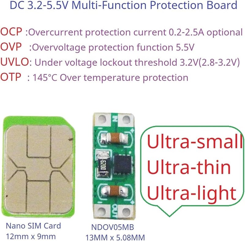 5PCS DC 3.3 5V 2.5A Overcurrent Overvoltage Protection Module OCP OVP UVLO OTP For 18650 Li Ion Lifepo4 Battery - Image 4