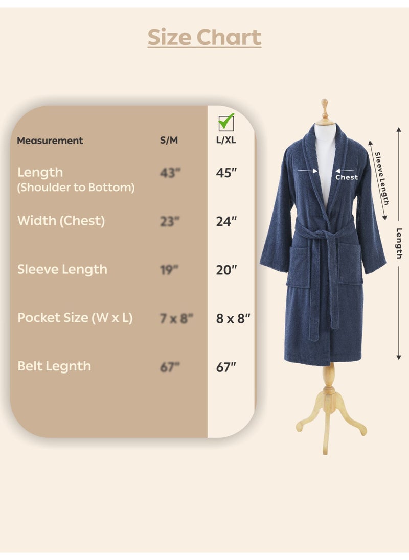 دوناتيلا روب حمام فيلور قطني ناعم سريع الامتصاص (مقاس L/XL) كحلي  - Image 3