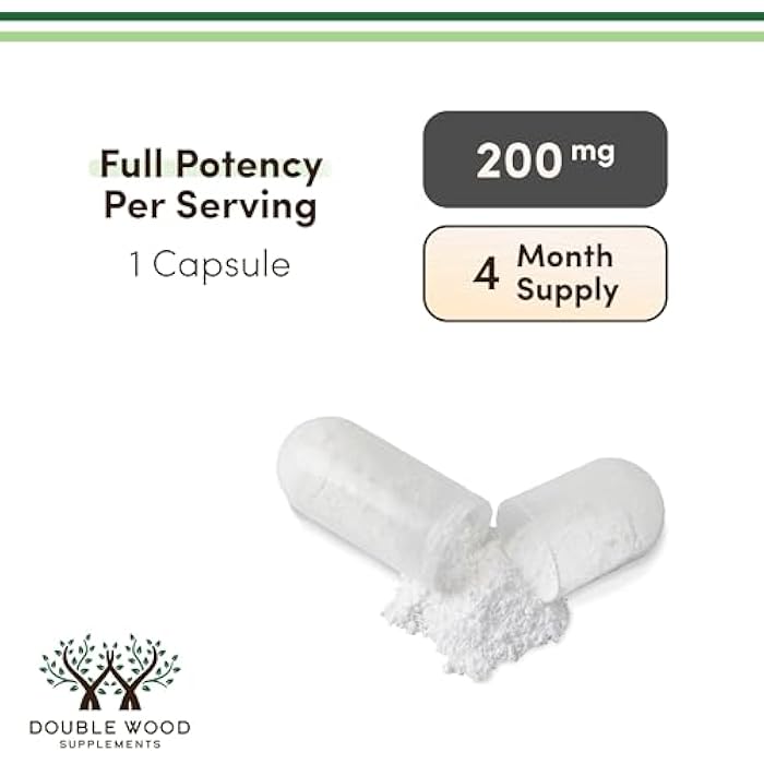 Double Wood Supplements L-Theanine 200mg Double Strength - Supports Health Sleep Response and Relaxation - 120 Capsules (Third Party Tested, Gluten Free, Vegan) by Double Wood - Image 5