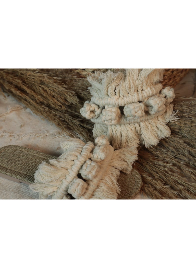 انتيكيانو سليبر مكرمي – تصميم بوهيمي يدوي من القطن – المقاسات 37 - Image 2