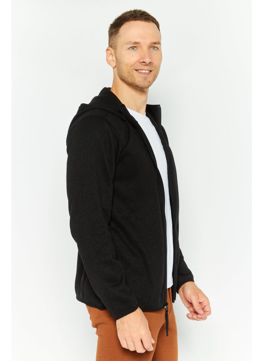 Hurley Men Hooded Long Sleeve Brand Logo Sweatshirt, Black  - Image 3