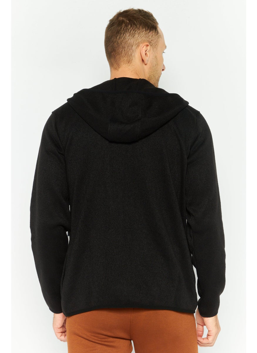 Hurley Men Hooded Long Sleeve Brand Logo Sweatshirt, Black  - Image 4