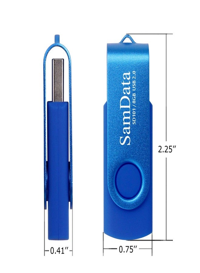 SamData 8GB USB Flash Drives 2 Pack 8GB Thumb Drives Memory Stick Jump Drive with LED Light for Storage and Backup (2 Colors: Black Blue) - Image 5