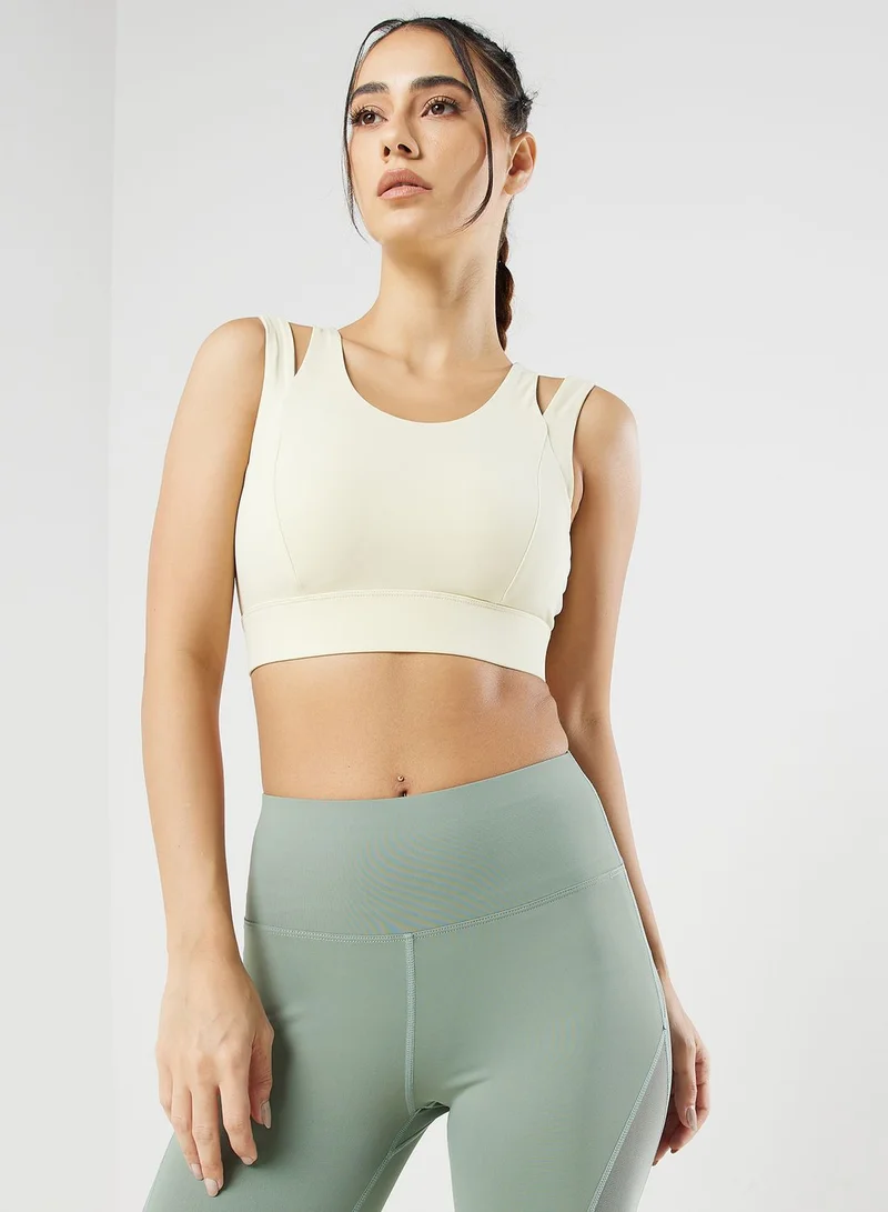 FRWD Double Strap Cutout Back Longline Sports Bra