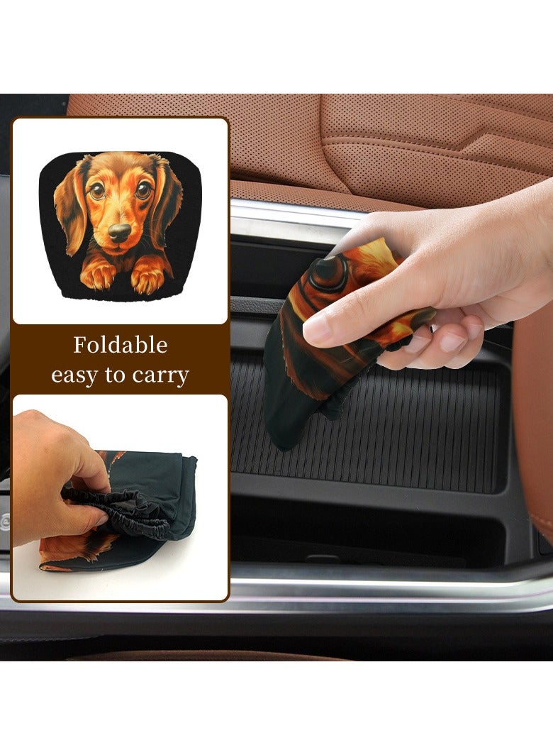 general Dachshund Car Headrest Covers Set of 2 Cute Stretch Seat Protectors Unstuffed Vehicle Interior Universal Stain-Resistant - Image 5