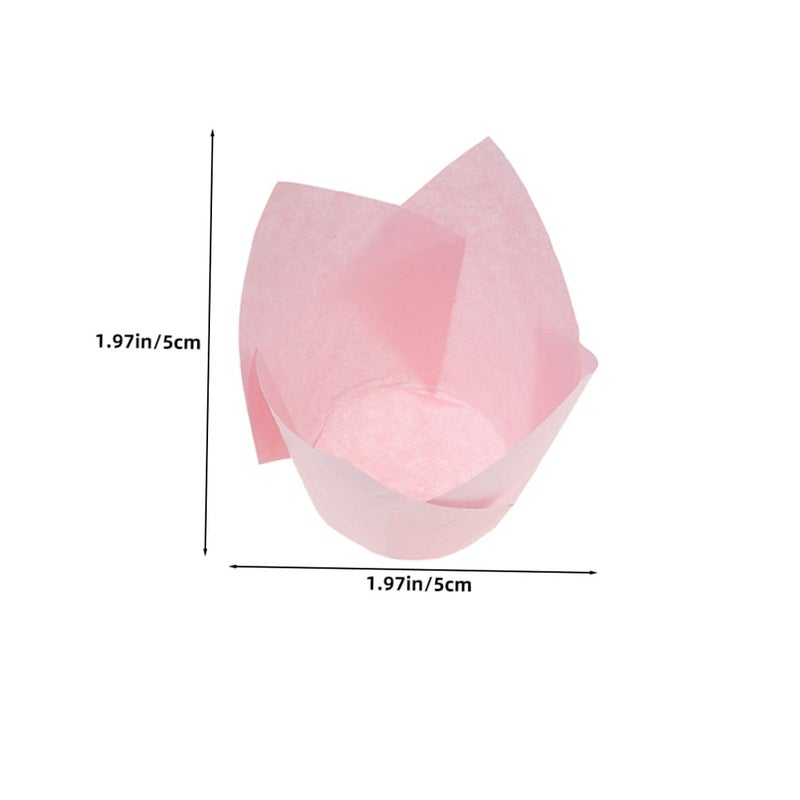 Light Rose Paper Baking Cups 50pcs Greaseproof Muffin Liners Standard Size for Birthday Party - Image 3