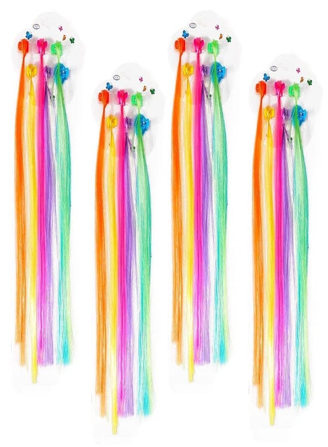 Boulevar Kids Hair Extensions with Hair Clips Hair Braid Decorative Hair Clips Hair Accessories Colourful Kid Hair Stylish Claw Clips (24-PCS) - Image 1