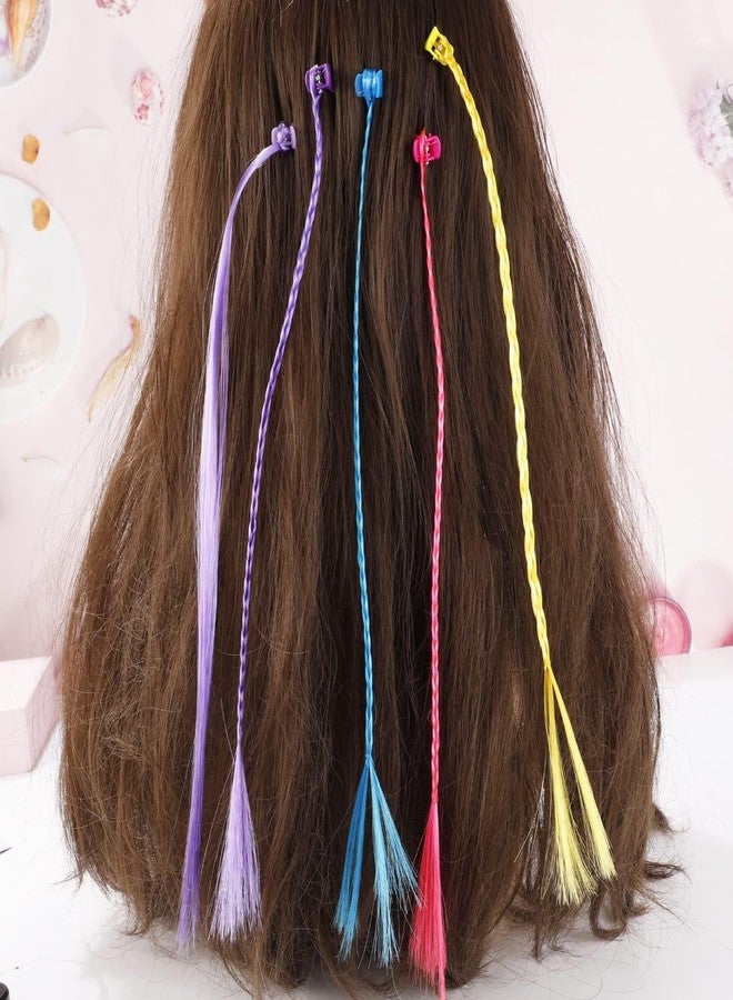 Boulevar Kids Hair Extensions with Hair Clips Hair Braid Decorative Hair Clips Hair Accessories Colourful Kid Hair Stylish Claw Clips (24-PCS) - Image 4