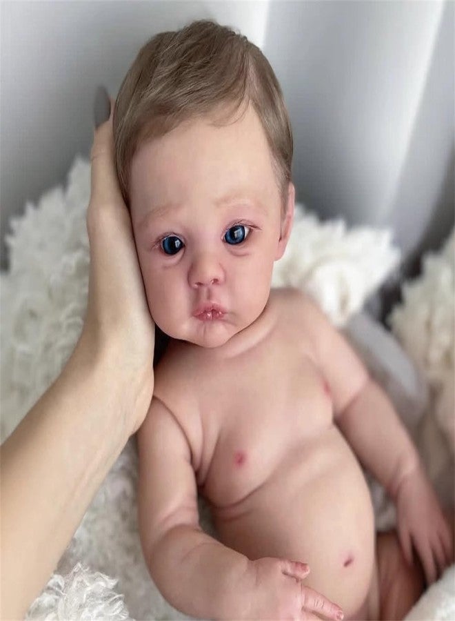 GYCV Lifelike Reborn Baby Dolls Silicone Full Body Boy Open Eyes 18 Inch Newborn Vinyl Baby Doll Boy Washable Silicone Baby Dolls Real Life Babies that Look Real Reborn Doll with Accessories for Kids - Image 2