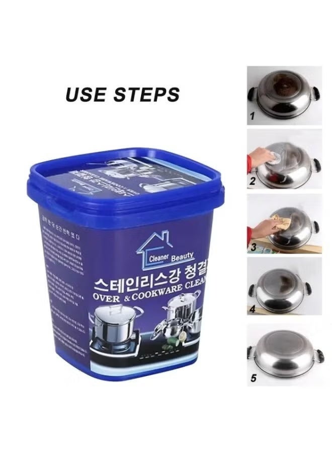 Cleaner Beauty Stainless Steel and Chrome Cleaning and Polishing Cream - Fast and Effective Stain, Rust and Oxidation Remover for Metal Pots and Surfaces - Kitchen and Household Cleaner for a Mirror Shine- 500G - Image 5