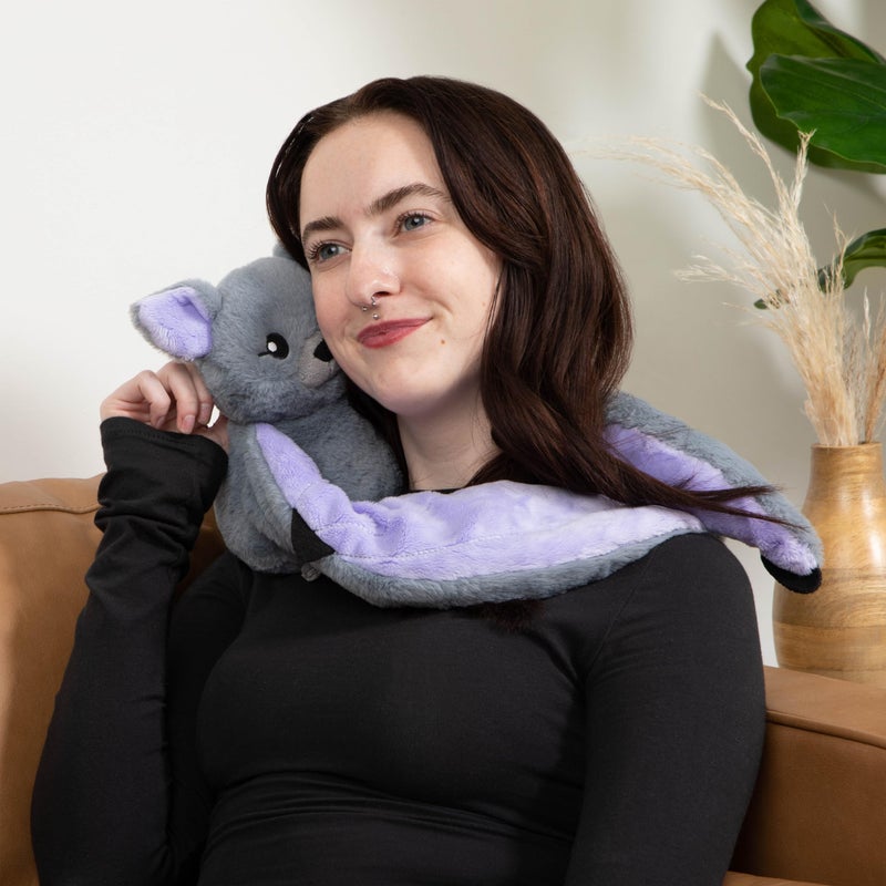 HUGIMALS Hugarounds Berkeley The Bat 2.5 lb Microwaveable & Freezable Weighted Plush Neck & Shoulder Wrap | Soothing, Comforting Hugs for Self-Care & Relaxation | Unscented for Ages 2+ - Image 2