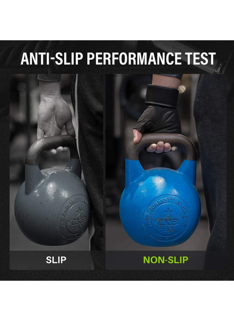 SOLARAE Padded Workout Gloves for Men - Weight Lifting Gym Gloves with Wrist Wrap Support, Full Palm Protection & Extra Grip for Weightlifting, Exercise, Cross Training, Fitness, Pull-ups - Image 5