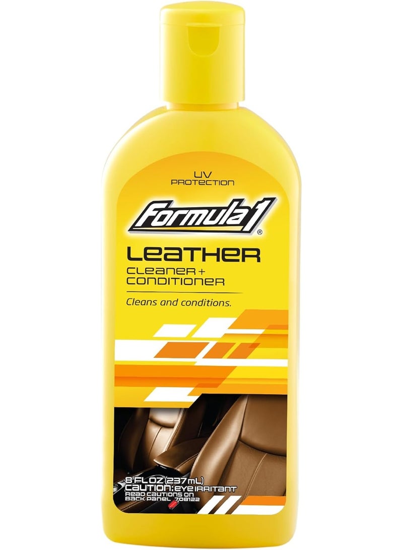 Formula 1 Leather Cleaner and Conditioner Liquid - Versatile Auto Interior Cleaner Treats All Leather, Vinyl, Rubber & Plastic Surfaces - with UV Protection & Spill Resistance (8 oz) - Image 1